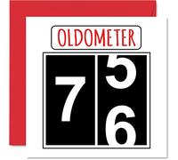 Fun 76th Birthday Cards for Men Woman, Oldometer