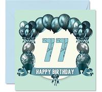 Fun 77th Birthday Cards for Men, Birthday Balloons