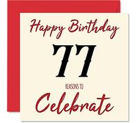 Fun 77th Birthday Cards for Men Woman, Reasons To