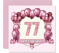 Fun 77th Birthday Cards for Woman, Birthday Balloons