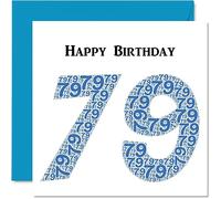 Fun 79th Birthday Cards for Men - Shapecloud - Happy Birthday Card for Dad Mum Great Grandad Grandpa Nanny Grandma Gran Uncle Auntie, 145mm Greeting Cards, Fun Card