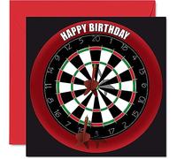Fun 79th Birthday Cards for Men Woman - Dart Board - Happy Birthday Card for Dad Mum Great Grandad Grandpa Nanny Grandma Gran Uncle Auntie, 145mm Sports Darts Bday Greeting Cards