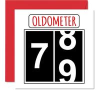 Fun 79th Birthday Cards for Men Woman - Oldometer - Happy Birthday Card for Dad Mum Great Grandad Grandpa Nanny Grandma Gran Uncle Auntie, 145mm Greeting Cards, 79th Card