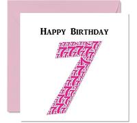 Fun 7th Birthday Cards for Girls - Shapecloud - Happy Birthday Card for Son Daughter Brother Sister Grandson Granddaughter Niece Nephew Cousin, 145mm Greeting Cards, Fun Card