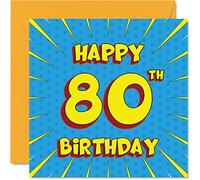 Fun 80th Birthday Cards for Men Woman, Comic Book