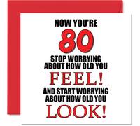 Fun 80th Birthday Cards for Men Woman, How old You Look