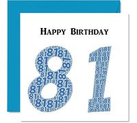 Fun 81st Birthday Cards for Men, Shapecloud