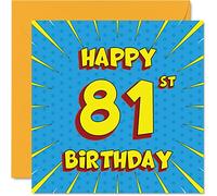Fun 81st Birthday Cards for Men Woman, Comic Book