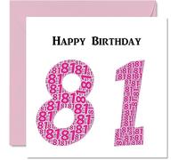 Fun 81st Birthday Cards for Woman - Shapecloud - Happy Birthday Card for Dad Mum Great Grandad Grandpa Nanny Grandma Gran Uncle Auntie, 145mm Greeting Cards, Fun Card