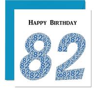 Fun 82nd Birthday Cards for Men - Shapecloud - Happy Birthday Card for Dad Mum Great Grandad Grandpa Nanny Grandma Gran Uncle Auntie, 145mm Greeting Cards, Fun Card