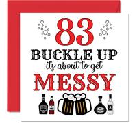 Fun 83rd Birthday Cards for Men Woman, Buckle Up