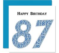 Fun 87th Birthday Cards for Men - Shapecloud - Happy Birthday Card for Dad Mum Great Grandad Grandpa Nanny Grandma Gran Uncle Auntie, 145mm Greeting Cards, Fun Card