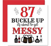 Fun 87th Birthday Cards for Men Woman, Buckle Up