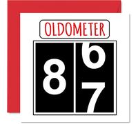 Fun 87th Birthday Cards for Men Woman, Oldometer | Happy Birthday Card for Mum or Dad Great Grandad Grandpa Nanny Grandma Gran Uncle Auntie, 145mm Greeting Cards, 87th Card