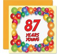 Fun 87th Birthday Cards for Men Woman - Years Young - Happy Birthday Card for Dad Gran Great Grandad Grandpa Auntie Grandma Mum Uncle Nanny, 145mm Greeting Cards, 87th Card
