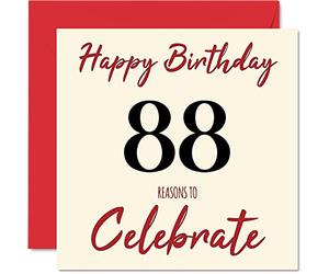 Fun 88th Birthday Cards for Men Woman, Reasons To
