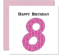 Fun 8th Birthday Cards for Girls - Shapecloud - Happy Birthday Card for Son Daughter Brother Sister Grandson Granddaughter Niece Nephew Cousin, 145mm Greeting Cards, Fun Card