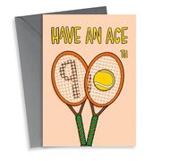 Fun 90th Birthday Card - Tennis Pun - For Him