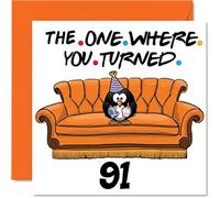 Fun 91st Birthday Cards for Men Woman - The Where - Funny Birthday Card for Great Grandad Grandpa Nanny Grandma Nan Gran Granny Dad Mum, 145mm Greeting Cards, 91st Card