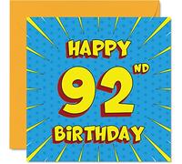 Fun 92nd Birthday Cards for Men Woman, Comic Book
