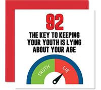 Fun 92nd Birthday Cards for Men Woman, Key to Youth