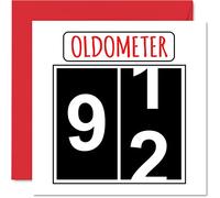 Fun 92nd Birthday Cards for Men Woman - Oldometer - Happy Birthday Card for Great Grandad Grandpa Nanny Grandma Nan Gran Granny Dad Mum, 145mm Greeting Cards, 92nd Card