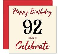 Fun 92nd Birthday Cards for Men Woman, Reasons To