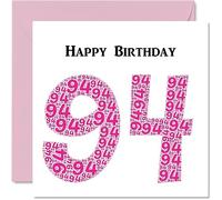 Fun 94th Birthday Cards for Woman - Shapecloud - Happy Birthday Card for Great Grandad Grandpa Nanny Grandma Nan Gran Granny Dad Mum, 145mm Greeting Cards, Fun Card