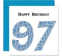 Fun 97th Birthday Cards for Men - Shapecloud - Happy Birthday Card for Great Grandad Grandpa Nanny Grandma Nan Gran Granny Dad Mum, 145mm Greeting Cards, Fun Card