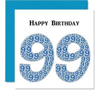 Fun 99th Birthday Cards for Men - Shapecloud - Happy Birthday Card for Great Grandad Grandpa Nanny Grandma Nan Gran Granny Dad Mum, 145mm Greeting Cards, Fun Card
