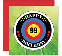 Fun 99th Birthday Cards for Men Woman - Target Age - Happy Birthday Card for Great Grandad Grandpa Nanny Grandma Nan Gran Granny Dad Mum, 145mm Greeting Cards, Playful Card