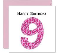 Fun 9th Birthday Cards for Girls - Shapecloud - Happy Birthday Card for Son Daughter Brother Sister Grandson Granddaughter Niece Nephew Cousin, 145mm Greeting Cards, Fun Card