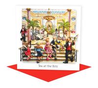 Fun Afternoon Tea Card - Tea at the Ritz - Polymer Clay Art by Erica Sturla