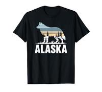 Fun Alaska Wolf Retro Forest, Alaskan Wildlife and Nature T-Shirt