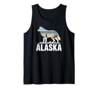 Fun Alaska Wolf Retro Forest, Alaskan Wildlife and Nature Tank Top