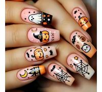 Fun and Cheerful Pumpkin Costume Ideal for Trick or Treating Halloween Parties and Celebrating the Season Press on Nail False Dark Gothic Party Press on