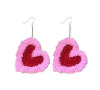 Fun And Colorful Ear Accessory Delicate Crocheted Earrings Simple Heart Ear Pendant Valentine's Day Gifts For Women Girl Simple Hooks For Parties Gatherings