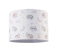 Happy Homewares Fun And Cosy Baby Velvet Lamp Shade With Stars Clouds And Animals