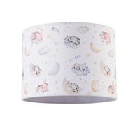 Fun and Cosy Baby Velvet Lamp Shade with Stars Clouds and Animals Happy Homewares White 10 inches