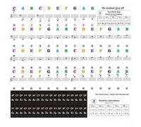 Fun and Engaging Way to Learn Music Complete Pack of Colorful Transparency Keyboard Labeling (Total 88)