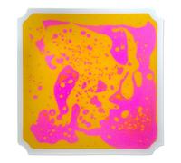 Fun and Function - Jumbo Gel Floor Tiles - Large (15.7 x 15.7 Inch) Liquid Floor Tiles for Sensory Needs - Sensory Floor Tiles for School, Office(Yellow-rose red)