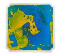 Fun and Function - Jumbo Gel Floor Tiles - Large (15.7 x 15.7 Inch) Liquid Floor Tiles for Sensory Needs - Sensory Floor Tiles for School, Office(Yellow-blue)