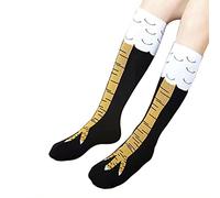 Fun and Novel Chicken Feet Socks, Chicken Foot Pattern Role Play, Stockings Cotton, Knee-high Thigh Socks, 3D Cartoon Animal Unisex Sports Socks, Funny (Yellow)