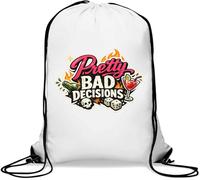 Fun and Risky Night Adventures Gym Sack Casual Drawstring Bag White