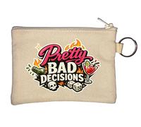 Fun and Risky Night Adventures Key Chain Coin Purse Beige