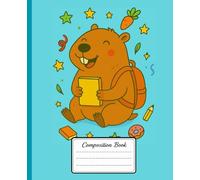 Fun Animal Cute Capybara Cyan Composition Notebook 7.5 x 9.25" | 110 Pages| Wide Ruled: Book for daily school and journaling. Perfect for teens, kids and animals lover...