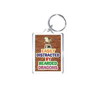 'Fun Animal Lover Gift - I'm Easily Distracted By Bearded Dragons - Novelty Keyring'
