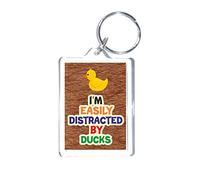 'Fun Animal Lover Gift - I'm Easily Distracted By Ducks - Novelty Keyring'