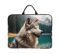 Fun Animal Wolf Laptop Case 14 Inch Laptop Sleeve Computer Carrying Bag Shockproof Protective Notebook Case Portable Laptop Bag Waterproof Briefcase Bag for Men Women