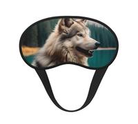 Fun Animal Wolf Sleep Mask for Side Sleeper, Blackout Eye Mask for Women Men, Zero Pressure Sleeping Masks Soft Breathable Eye Cover Comfortable Blindfold Eyeshade for Night Sleep